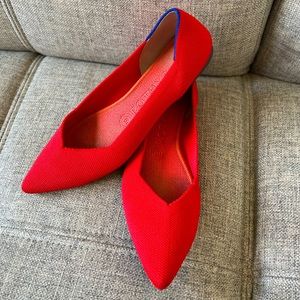 Rothy’s The Point in Bright Red size 8 great condition